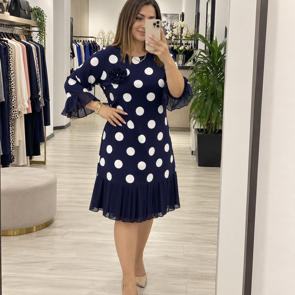 Abito Pois Élégance – Femminile, Raffinato e Sempre Perfetto